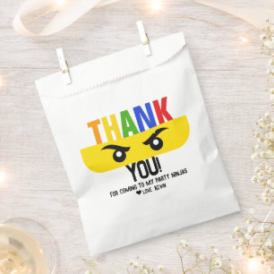 Ninja Bricks Building Blocks Birthday Thank You Favour Bag