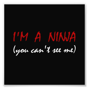 Ninja Can?t See Me Photo Print