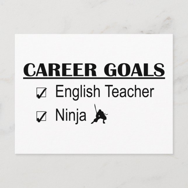 Ninja Career Goals - English Teacher Postcard (Front)