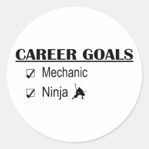 Ninja Career Goals - Mechanic Classic Round Sticker