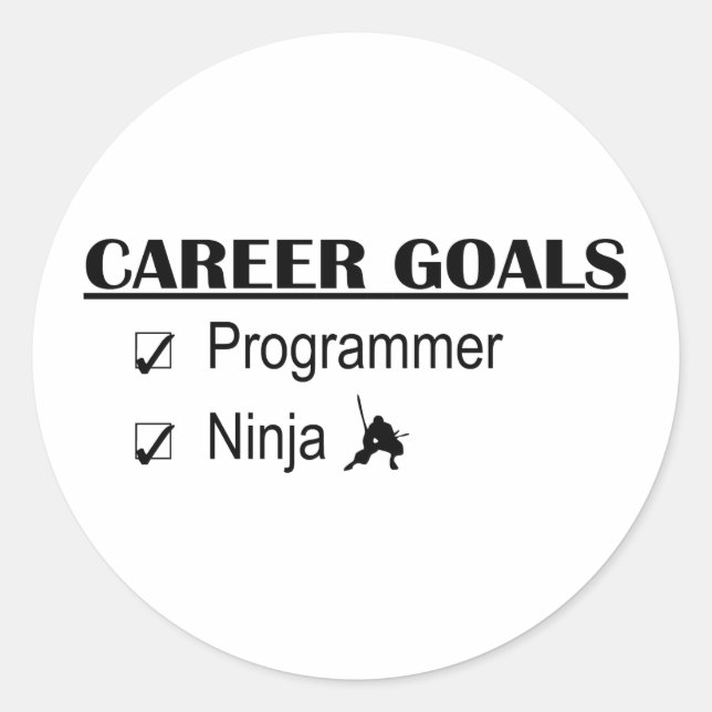 Ninja Career Goals - Programmer Classic Round Sticker (Front)