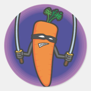 Ninja Carrot Classic Round Sticker