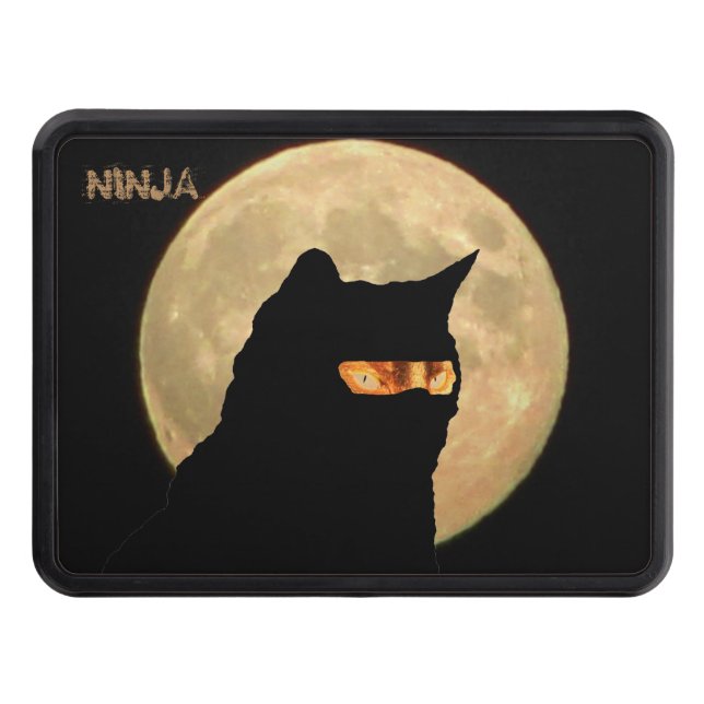 Ninja Cat and Full Moon Trailer Hitch Cover (Front)