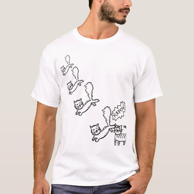 Ninja Cat Attack T-Shirt (Front)