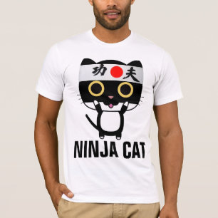 NINJA CAT Funny Mens T-shirts