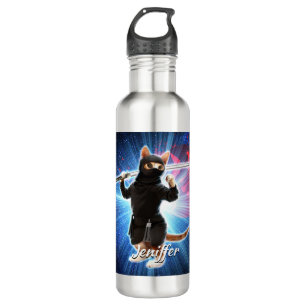 Ninja Cat in space.                                710 Ml Water Bottle