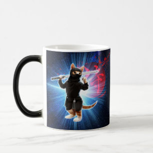 Ninja Cat in space. Magic Mug