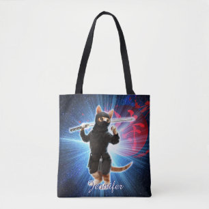 Ninja Cat in space. Tote Bag
