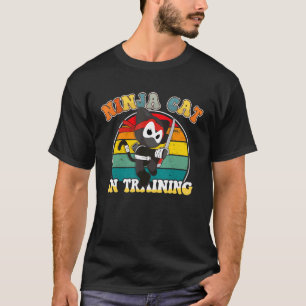 Ninja Cat In Training For Kids Cute Toddler Ninka T-Shirt