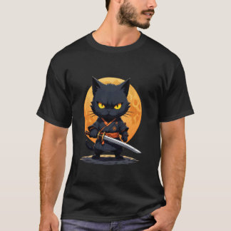 Ninja Cat Japanese Samurai Kawaii Cat T-Shirt