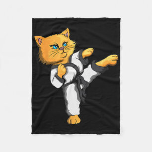 Ninja Cat Karate Martial Arts Taekwondo Cat Owner Fleece Blanket