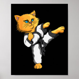 Ninja Cat Karate Martial Arts Taekwondo Cat Owner  Poster