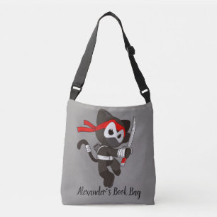 Ninja Cat Personalize Book Bag