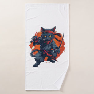 Ninja Cat Stealth Bath Towel