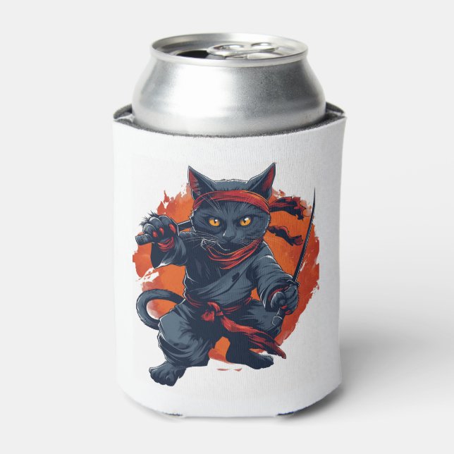 Ninja Cat Stealth Can Cooler (Can Front)