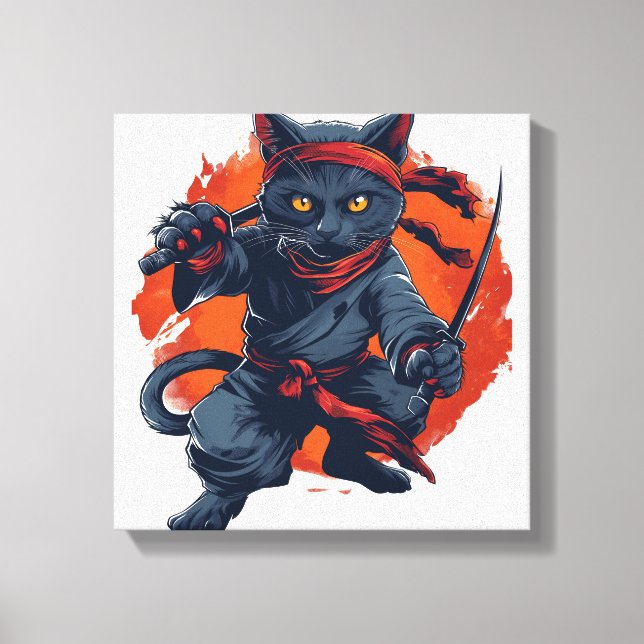 Ninja Cat Stealth Canvas Print (Front)