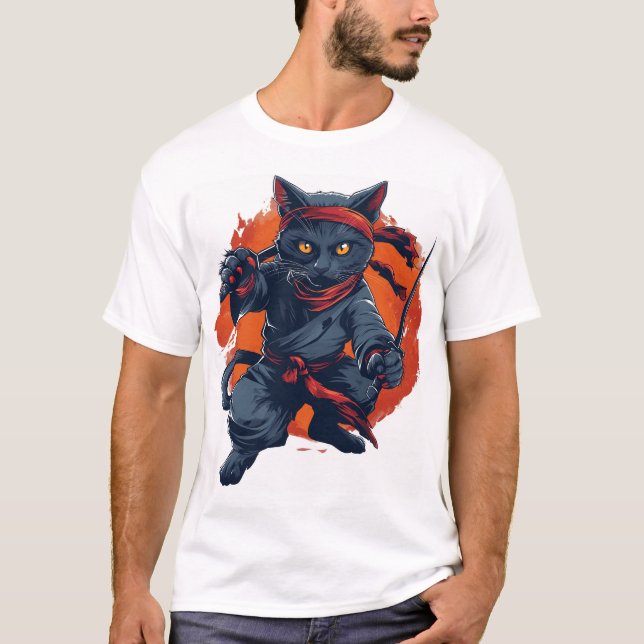 Ninja Cat Stealth T-Shirt (Front)