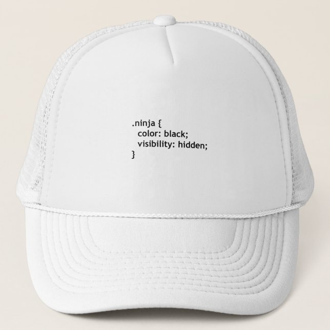 ninja code, script trucker hat (Front)