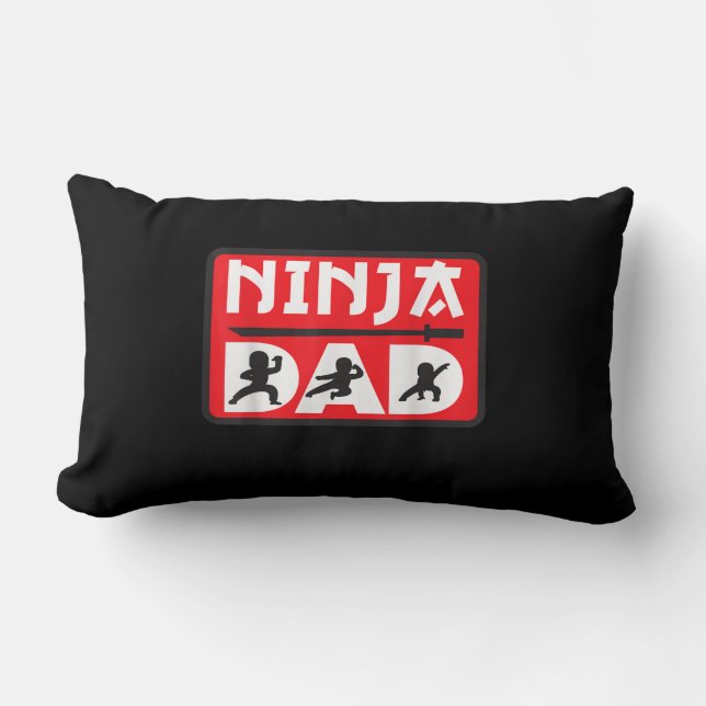 Ninja Dad Matching Family Ninja Warrior Funny Gift Lumbar Pillow (Front)
