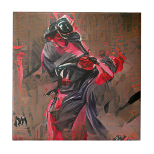 Ninja death graphic abstract art  tile