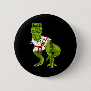 Ninja Dinosaur Martial Arts Funny Judo Karate Dino 2 Inch Round Button