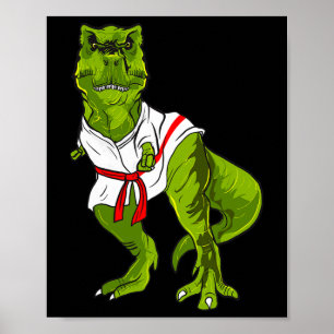 Ninja Dinosaur Martial Arts Funny Judo Karate Dino Poster