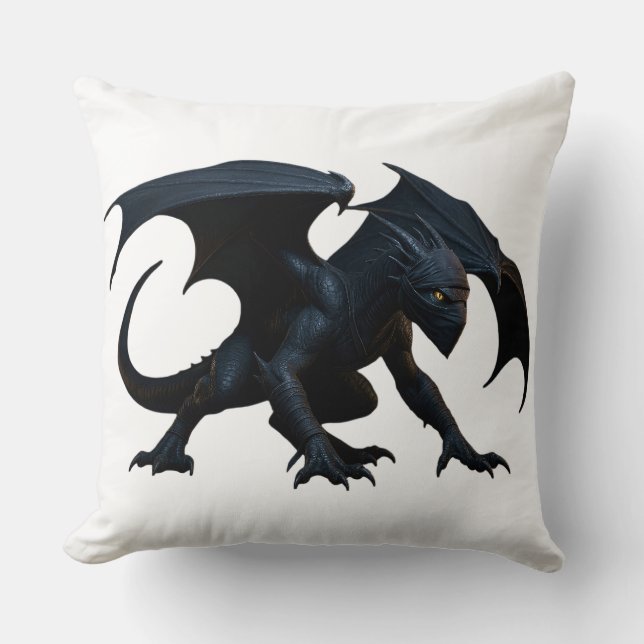 Ninja Dragon Throw Pillow (Front)