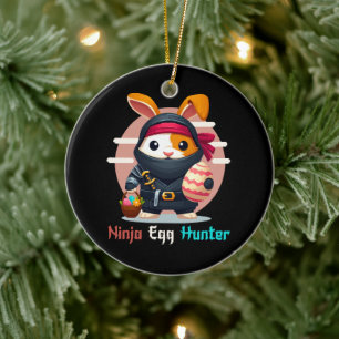 Ninja Egg Hunter Ceramic Ornament