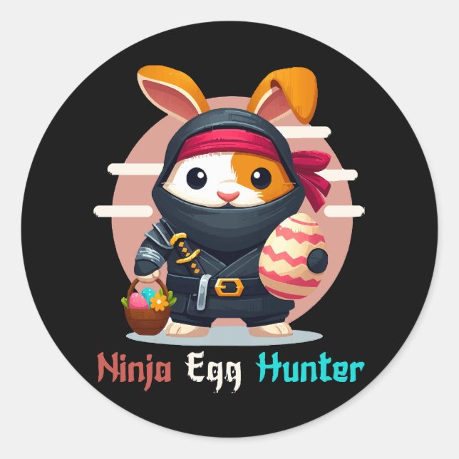 Ninja Egg Hunter Classic Round Sticker (Front)
