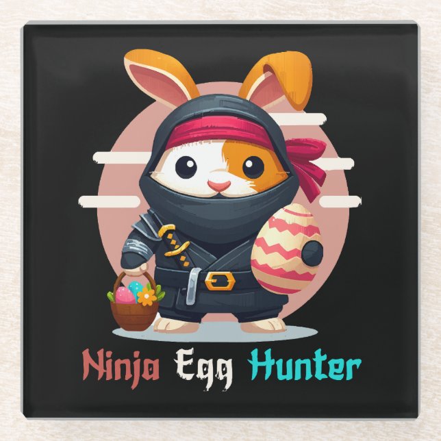 Ninja Egg Hunter Glass Coaster (Front)