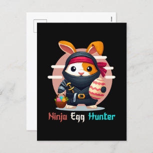 Ninja Egg Hunter Holiday Postcard