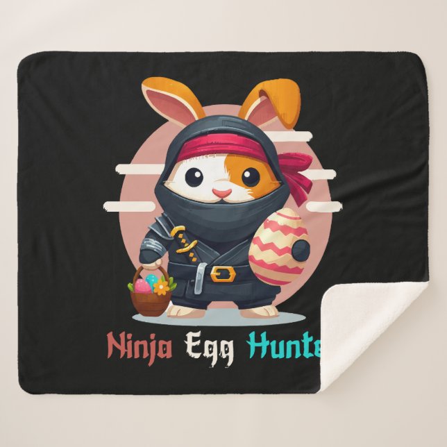 Ninja Egg Hunter Sherpa Blanket (Front (Horizontal))