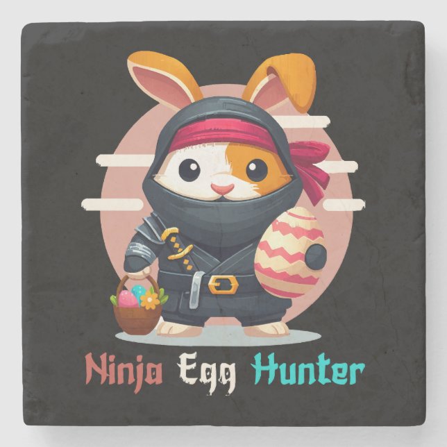 Ninja Egg Hunter Stone Coaster (Front)