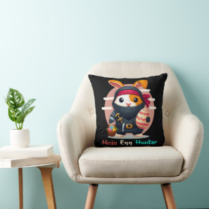 Ninja Egg Hunter Throw Pillow