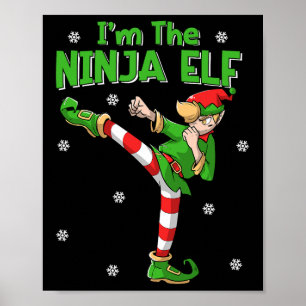 Ninja Elf Karate Taekwondo Martial Arts Mma Christ Poster