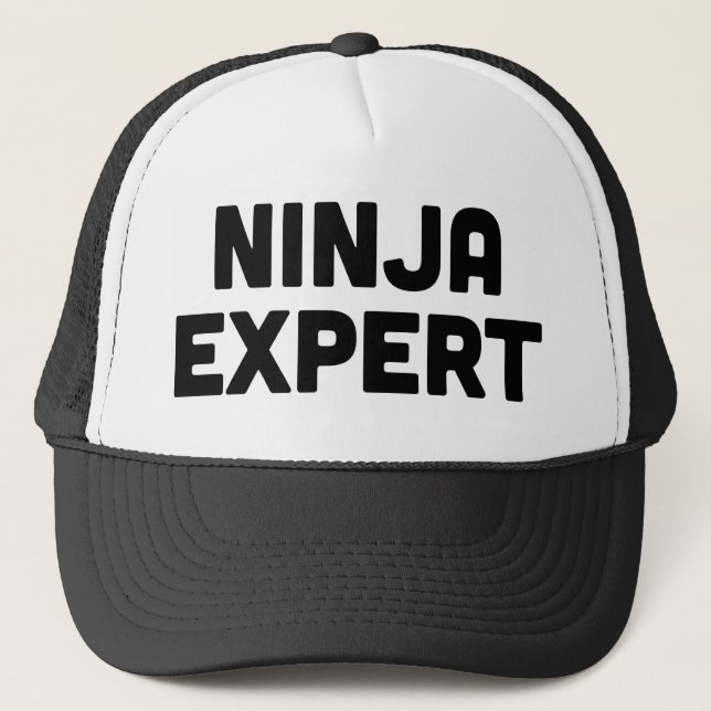 NINJA EXPERT fun ironic slogan trucker hat (Front)