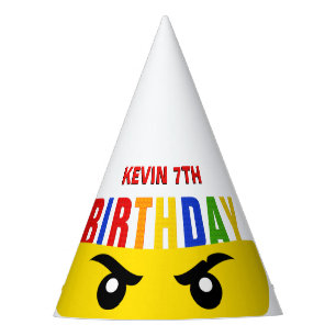 Ninja Eyes Building Blocks Bricks Birthday Party Hat