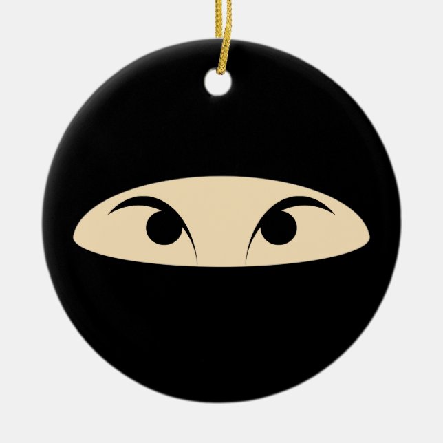 Ninja Face Ceramic Ornament (Front)