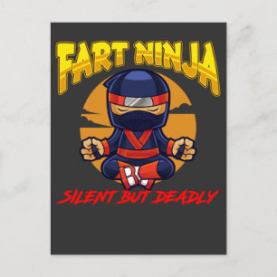 Ninja Fart Humour Karate Silent Farting Joke Postcard