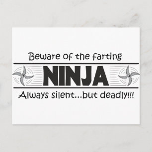 ninja fart postcard
