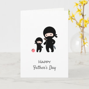 Ninja Father and Kid Blank Card