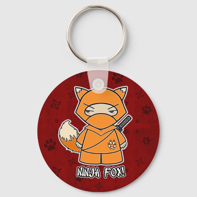 Ninja Fox! In Red Keychain (Front)