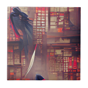 Ninja ghosts fantasy graphic abstract art tile