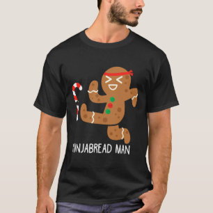 Ninja Gingerbread Man Karate Martial Arts Black St T-Shirt