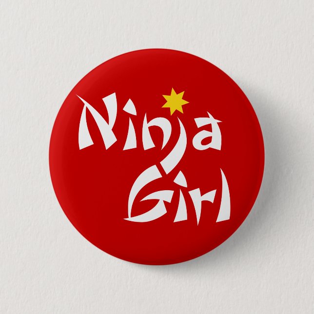 Ninja Girl 2 Inch Round Button (Front)