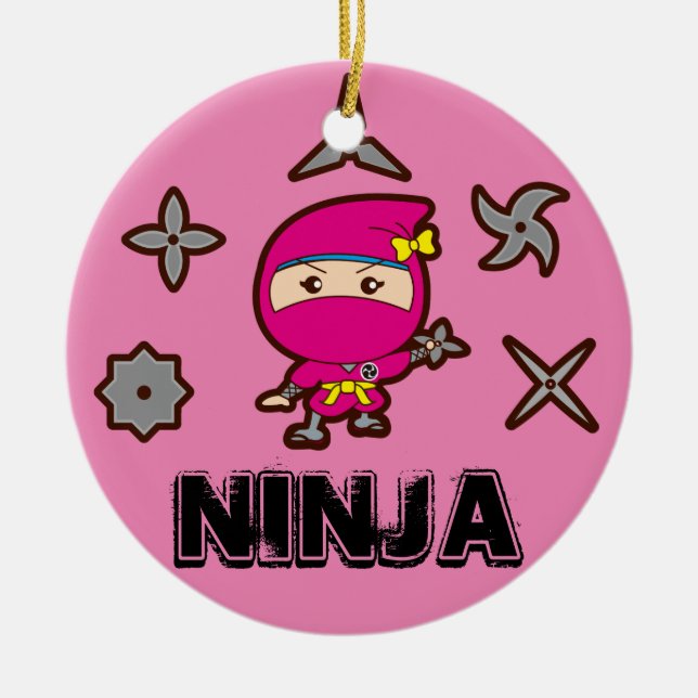 Ninja Girl Ceramic Ornament (Front)