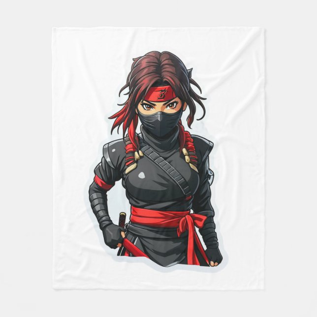 Ninja Girl Fleece Blanket (Front)