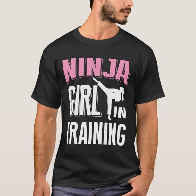 Ninja Girl In Training Karate Taekwondo S For Girl T-Shirt (Front)