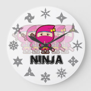 Ninja Girl Large Clock
