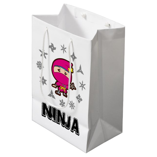 Ninja Girl Medium Gift Bag (Front Angled)